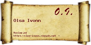 Olsa Ivonn névjegykártya